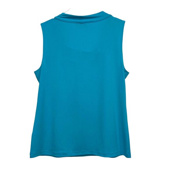 Calvin Klein Blue Knit Draped Neckline Sleeveless Top Women's Size L - Picture 4 of 7